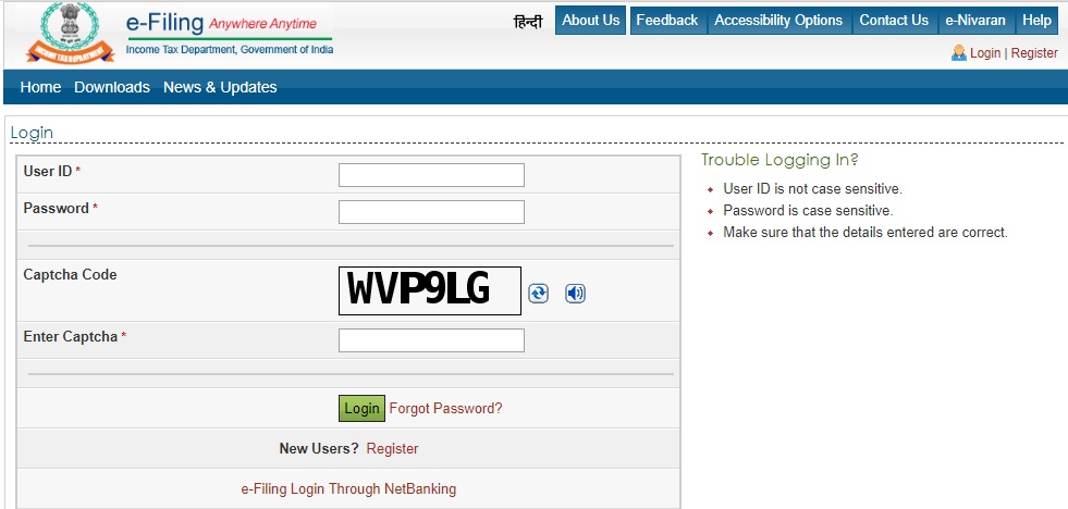 PAN Aadhar Link Login Online
