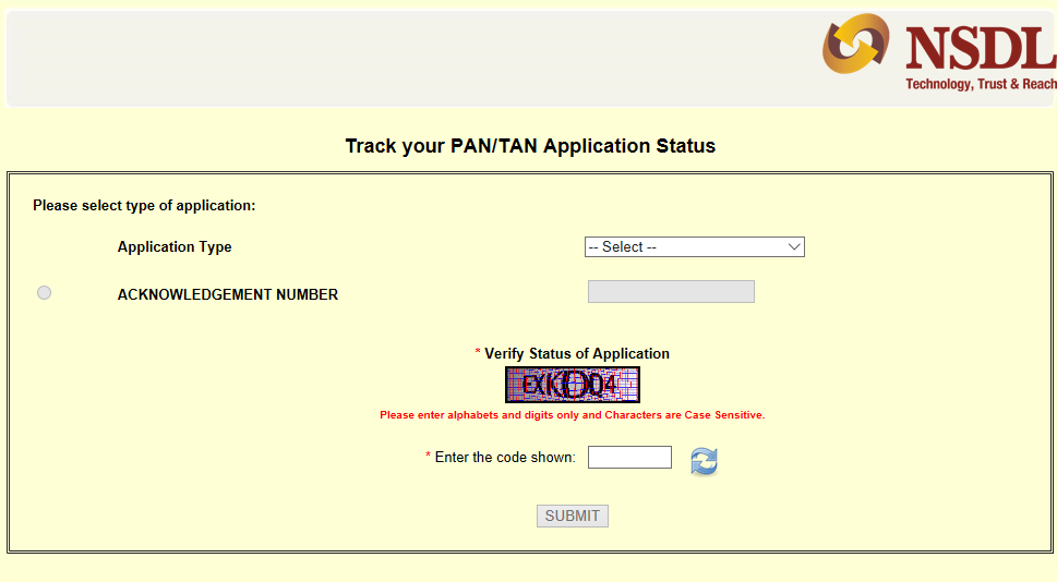 NSDL pan card online