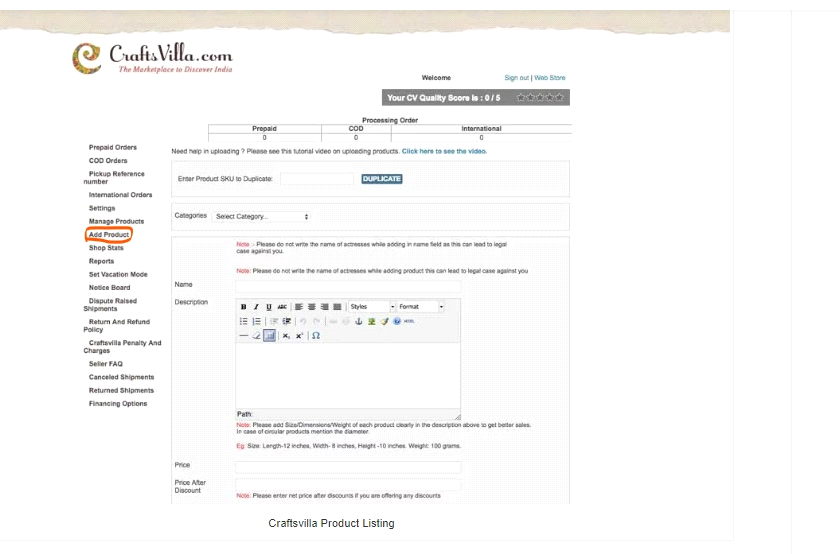 Craftsvilla Sales