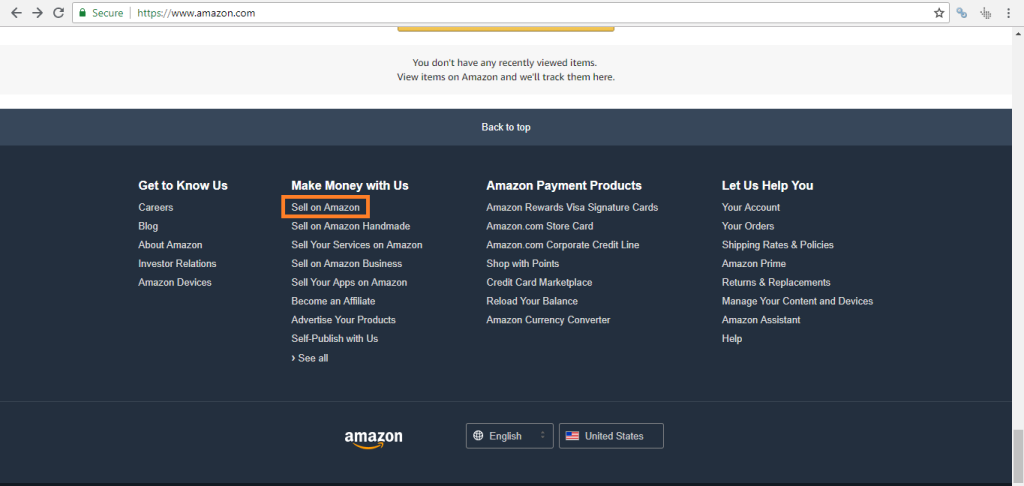 Seller registration Step1- Amazon seller