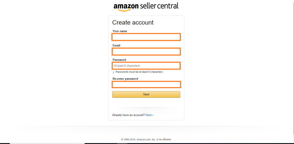 Seller Registration Step3- Amazon seller