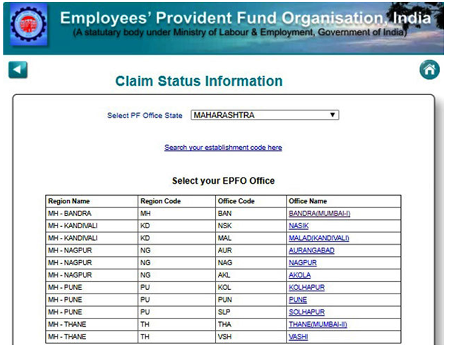 steps to check PF claim status