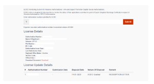 EPCG License Redemption Status