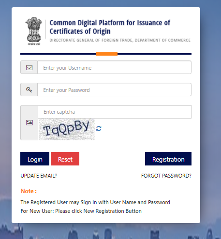 CoO registration