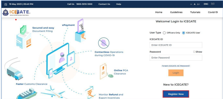 Icegate register now